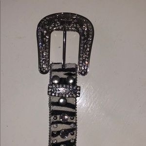 Genuine leather western bling belt